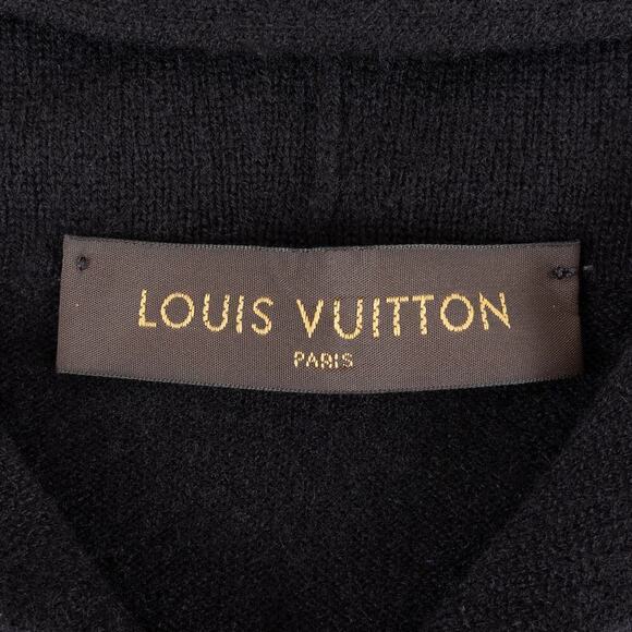 Exclusive Louis Vuitton Cashmere Zip-Up Hoodie Men's Small Black - Picture 10 of 13